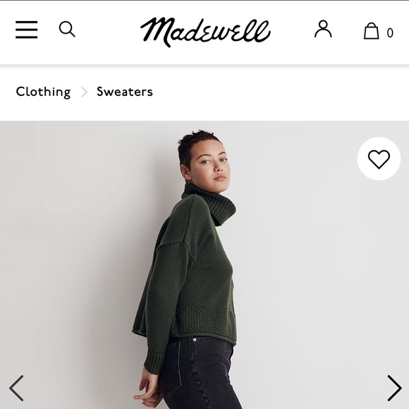 Madewell Green Sadler Turtleneck Sweater - Picture 4 of 9
